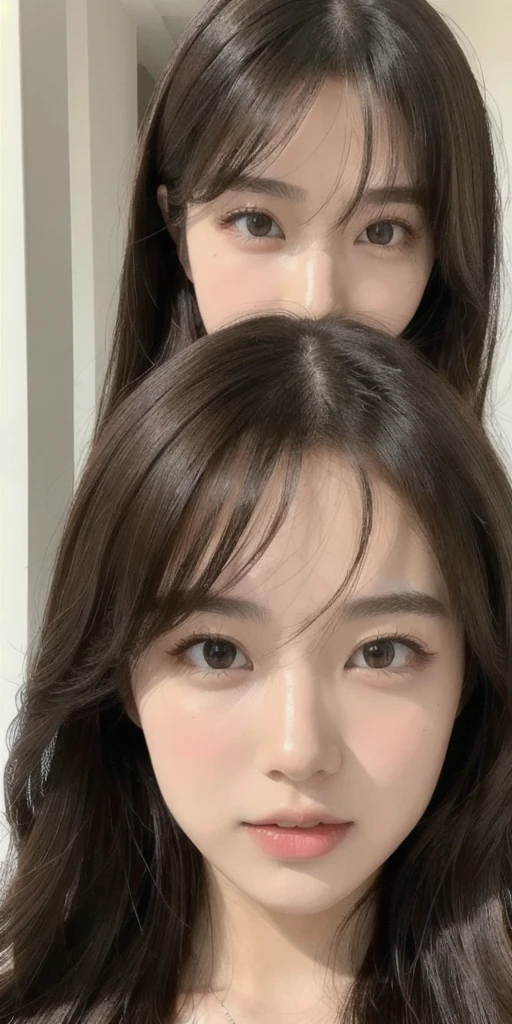 best quality, works, (realistic: 1,2), 1 girl, brown hair, brown eyes, Front, detailed face, beautiful eyes