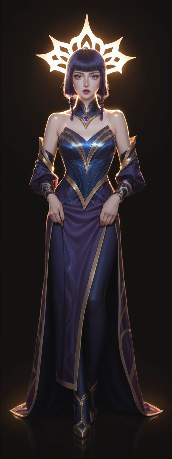 realistic, score_9, score_8_up, score_7_up, score_6_up,
1girl, solo, from front, full body, Kaisa \(league of legends\), black background, makeup, sidelighting, backlighting, glowing,