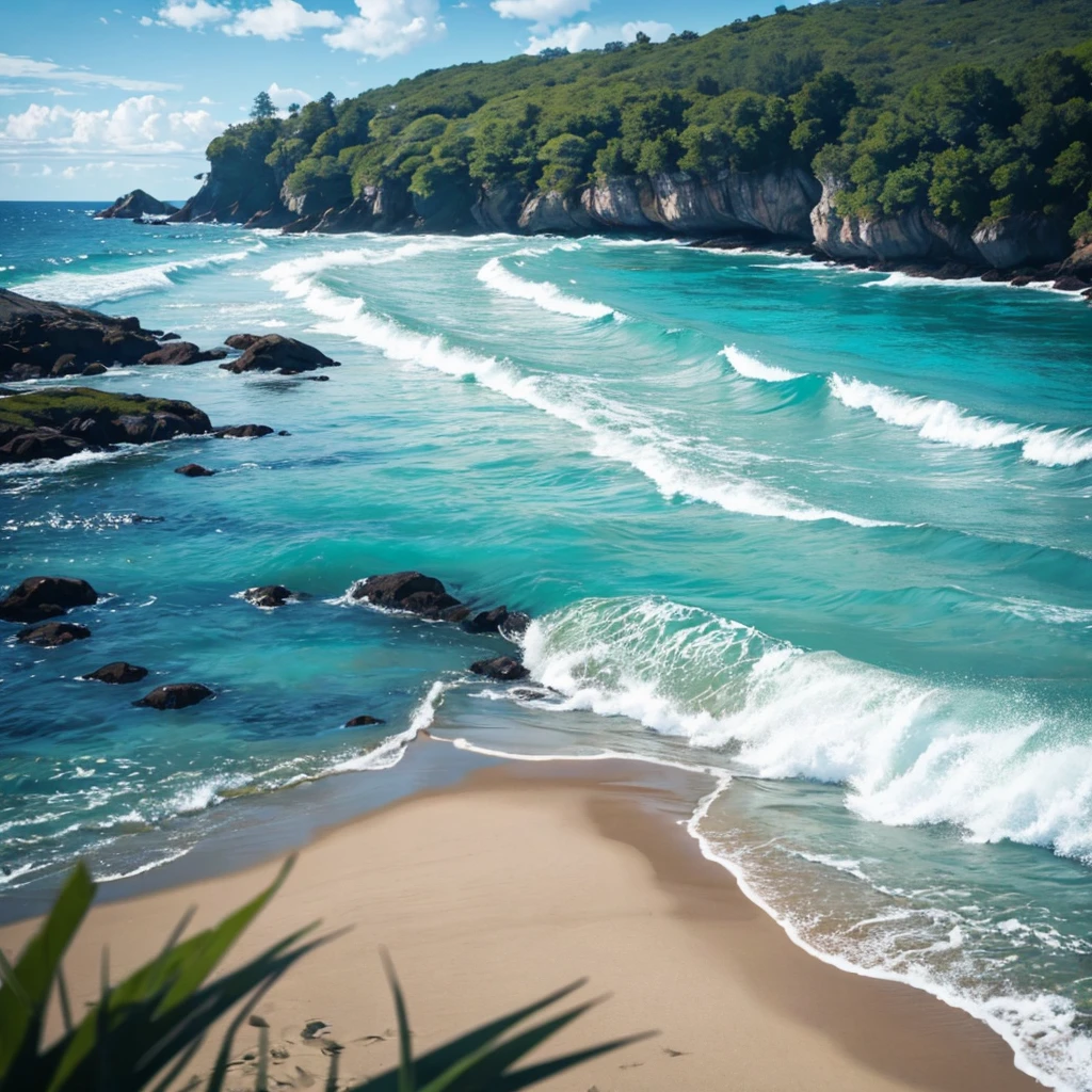 Close-up of a beautiful beach in midsummer