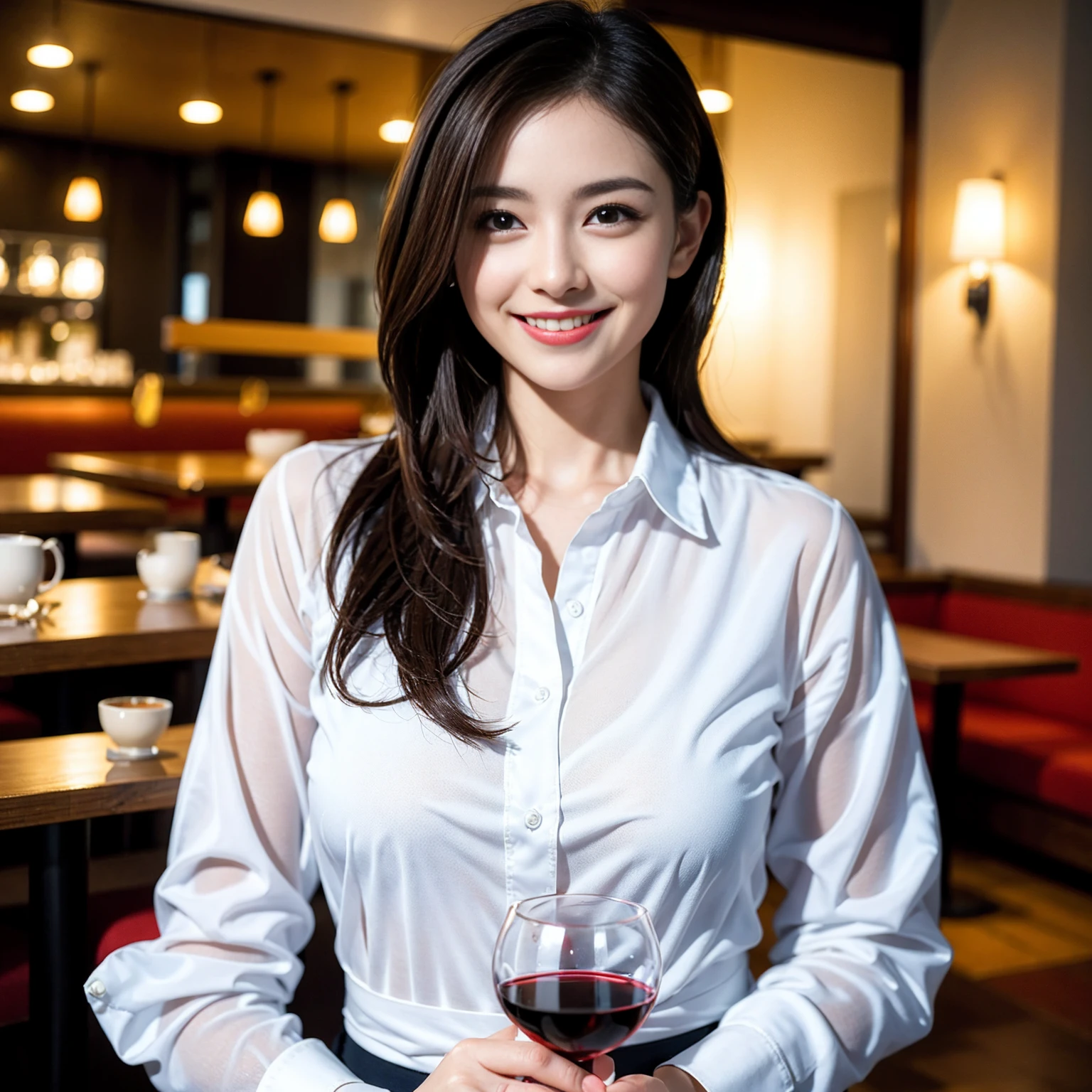 ((Highest quality、8K、masterpiece:1.3))、Shortcuts、cute、slimカップル、modelカップル、actress男優、(Realistic, Intricate details:1.2), full-course dinner、Wine Party、Amazing view of the sunset sky and clouds、A bright smile、short hair,Bright Face、 (Age 45), 42 years old, red wine 、Appetizers、Italian food、Wine bottle、Champagne、sparkling wine、Two beauties、Brown Hair、Shortcuts、Long sleeve shirt、dress、Beautiful woman 1, (slimな顔), (The body is slim), (Brown Hair), (Shortcuts), cheeks turn a little red,Attractive beauty、restaurant, In a prominent place (From the waist up) Nova Frog Style, actress, model, Upper Body, White wine, slim, wine glass, 中央に置かれたwine glass, smile, (smile: 1.15), Beautiful fine grain, Depth f/2,saturation, High Contrast, Strong light and shadow,Moist Body:1.5、3D texture、Delicate eyes、Brown Hair、The hair is very shiny、