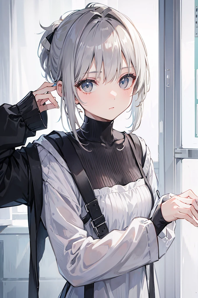 （Pretty sister:1.3）、(Super detailed)、Spring atmosphere、night、、Going to bed、輝くnight空、Messy Hair、moisture