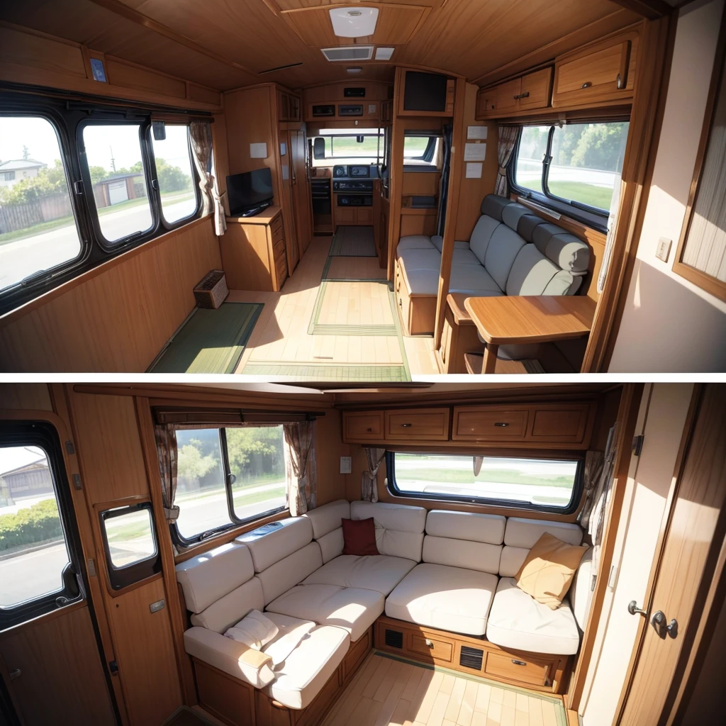 Interior shot of a Japanese luxury motorhome 