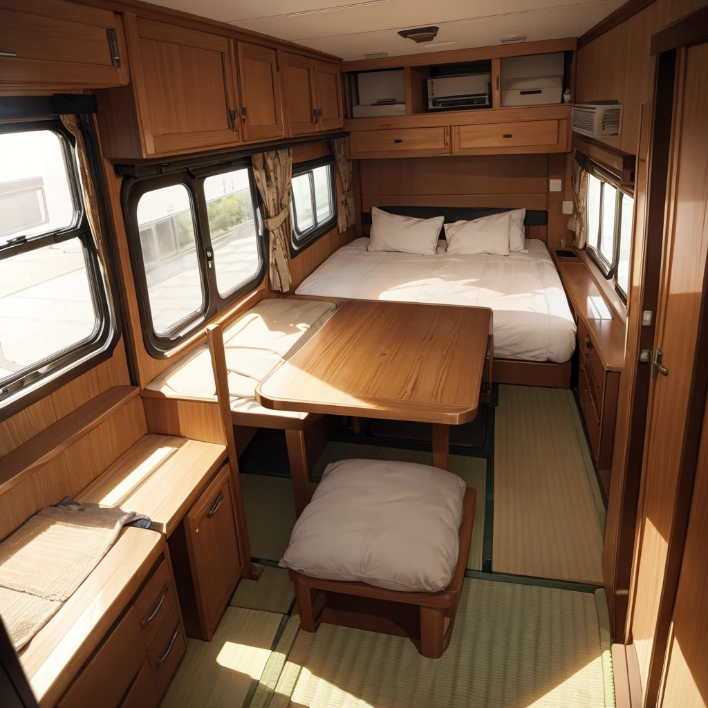Interior shot of a Japanese luxury motorhome 