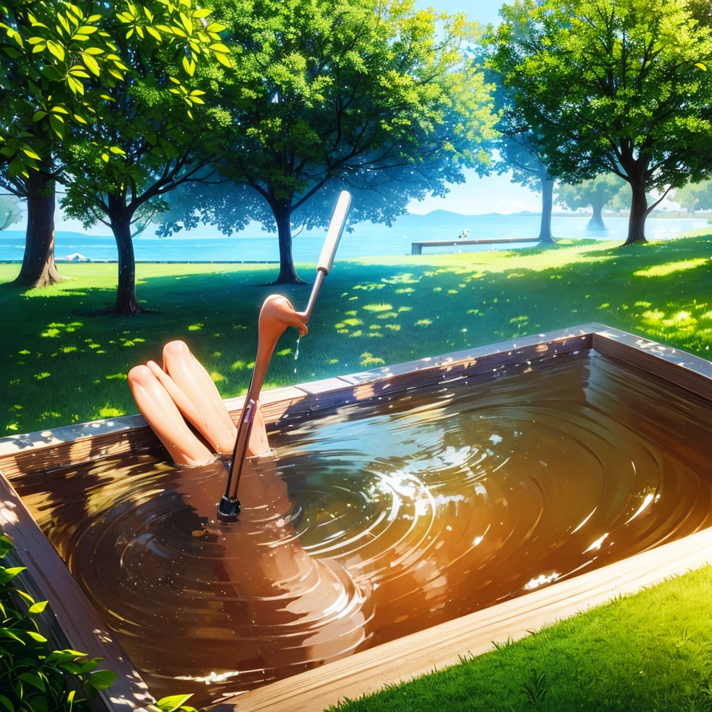 NSFW, sexy, erotic, Create an exceptionally detailed and richly depicted cute anthropomorphized girl representing the essence of summer, illustrated in a high-quality anime style. A young woman cleaning the poolside with a deck brush under the scorching sun, wearing a swimsuit that is practical for the task, diligently scrubbing the poolside with water splashing around her, the scene depicted with highly detailed and realistic textures capturing the reflections of sunlight on the water and her wet skin, set against a backdrop of a clear blue sky and lush green trees, the vibrant atmosphere of summer clearly conveyed through the realistic anime style, with careful attention to proportions, precise textures, realistic lighting and shading, ensuring there is no blurriness or distortion, and maintaining correct perspective and natural movement, enhanced by photorealistic, highly detailed, realistic lighting, accurate proportions, precise textures, realistic 3D, 3D rendering, sharp focus, and dramatic lighting tags --max --rt--max --rt --high_quality --ultra_detail --intricate_design --extremely_detailed --hyper_realistic