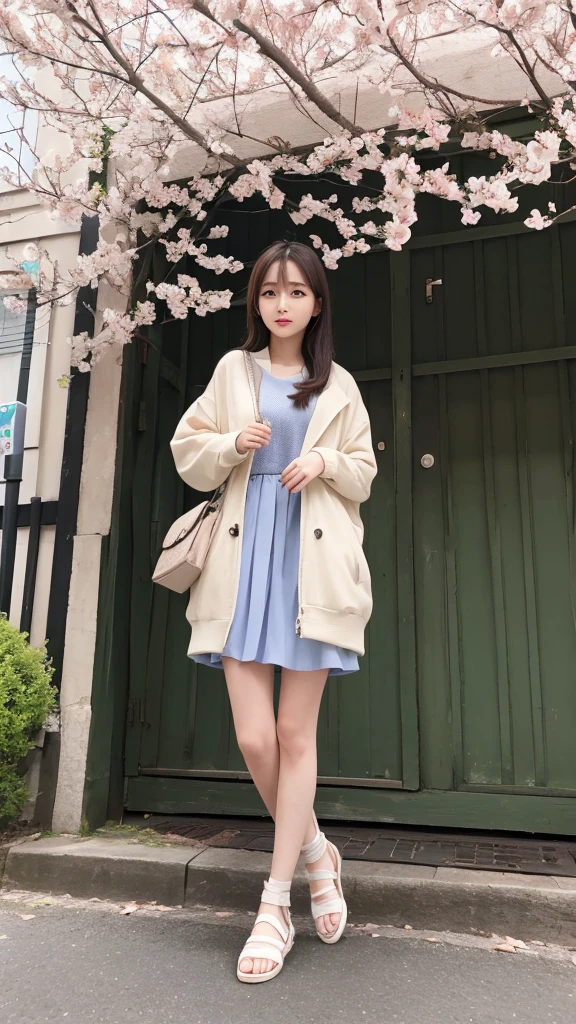 girl、One person、Are standing、spring、Date、