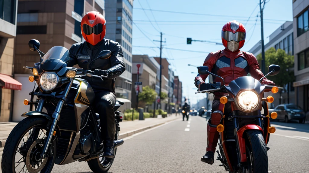 Kamen rider on a bike