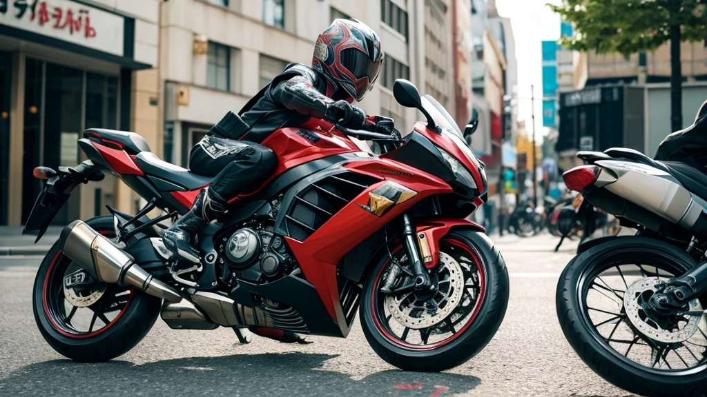 Kamen rider on a bike