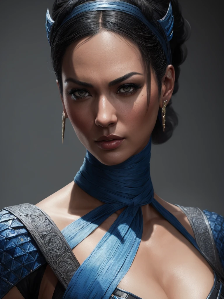 a portrait, kitana from mortal kombat, detailed, Intricate, High Detail, Sharp focus, dramatic, photorealistic painting art by greg rutkowski