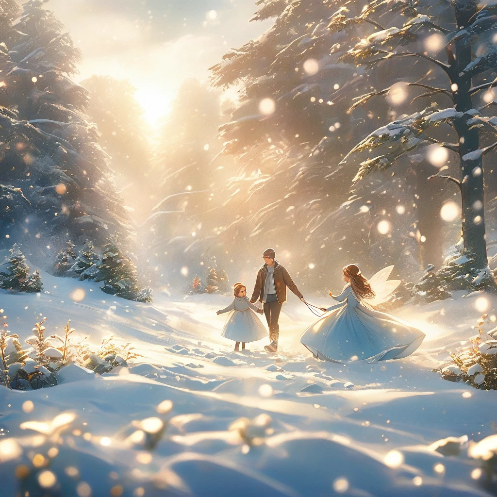 Snow Scene,snow,baseball player(((Romantic atmosphere)))(((fairy tale elements)))(((masterpiece))), ((best quality))