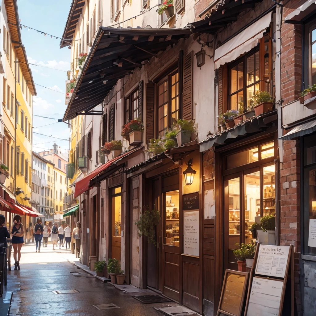 Beautiful closeup of cafes in Italy