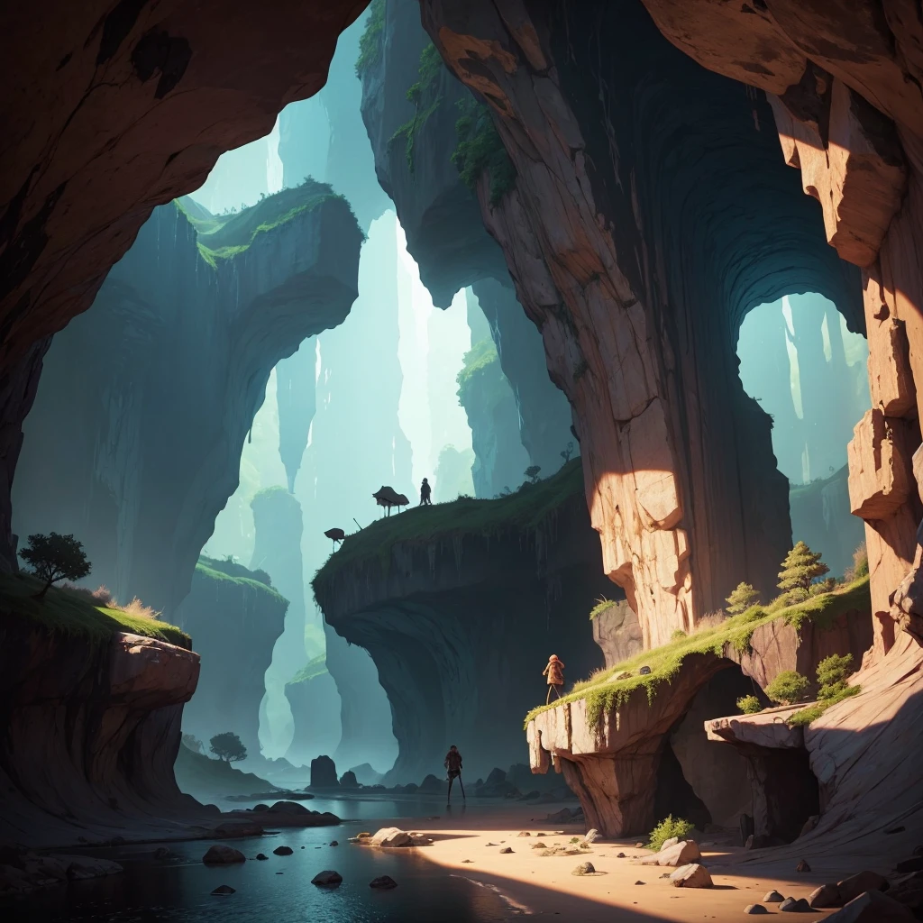 2d cave scene
