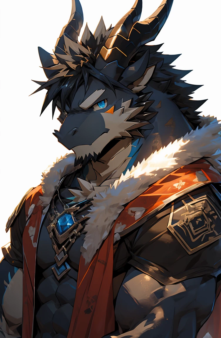 (by sollyz),dragon,white and black body,detail face, detail eyes, detail,male,(bare chested),furry, short hair,(mercenary)
,blue eyes,black body,black hair,handsome,simple white background,bed
strong,epic,