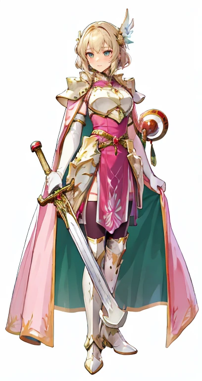 ((Highest quality)), ((masterpiece)), (detailed), 1People Girls, ((Highest quality)), ((masterpiece)), (detailed), Perfect Face,People Girls, alone, View Viewer, On an empty bed,Lying down, shoulder armor, breastplate, armor, Short dress, Red dress, Thigh-high boots, Cowboy Shot, Thick thighs,