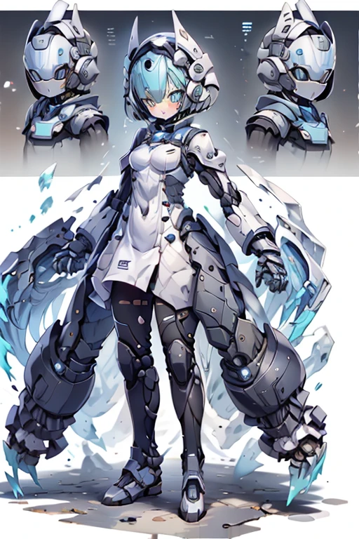 robot　girl　Primary school students　Young Girl　小さいgirl　Height: 130cm　Standing picture Simple design　spats　Full helmet　