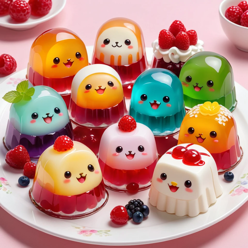 Jelly dessert, Professional, high quality, So cute, cute, 8K, Adorable,
