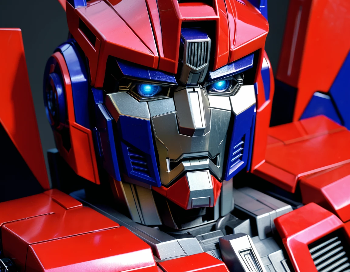 8K、remaster、From Transformers, Details of the masterpiece, Transformers G1, starscream, Face close-up, rendering、 Close-up view