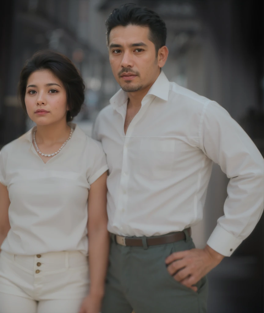 A realistis mexican couple age 25 years wear a white shirt,ultra hd 8k