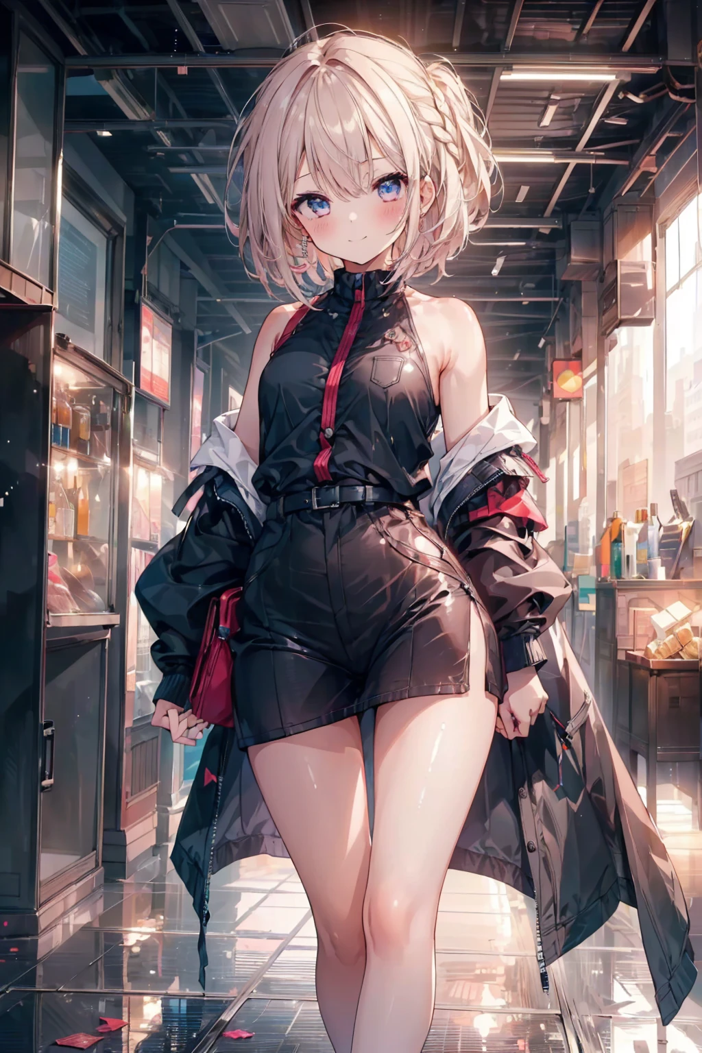 ((Highest quality, 8K, masterpiece: 1.3)), ((One girl:1.5)), The beauty of slim abs: 1.3, Casual Hairstyles, Super detailed face, Delicate eyes, double eyelid, smile, Highest quality, 4K, 8K, High resolution, masterpiece:1.2, Very detailed, Actual, Vibrant colors, Beautiful Eyes, 繊細なsmile, Blushed, Textured skin, masterpiece, High resolution, Highest quality, Blushed, Blushing ,lure,Show off your figure,Ultra high leg,Naked buttons,(Removing the fabric),Low rise,NSFW,pose,Small fabric area,shame,Exhibitionism,