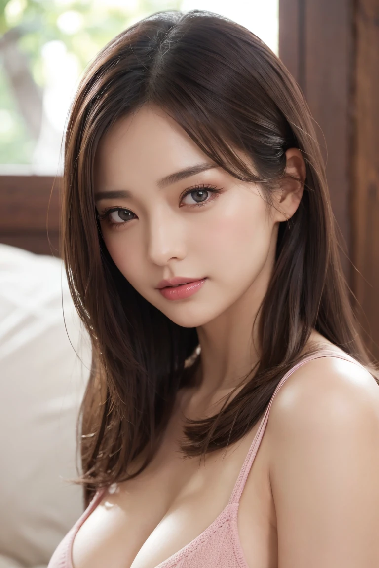 Mature Woman,40 years old女性,masterpiece、Highest quality、Extremely detailed 8K、Ultra HD、Very detailedな、Very detailed、とてもRealistic、Photo realistic、Japanese、One Girl、High head rate、Beautiful realistic face、Realistic face in every detail、High detail, Realistic Hair、Beautiful and realistic hairstyles、Beautiful and realistic eyes、hVery detailed realistic eyes、Proportional eyes、HVery detailed pupils、Very detailedリアルな自然な眉毛、Very detailedリアルな唇、 Beautiful and realistic lips、Pink lipstick、Sexy lips、Realistic and well-proportioned breasts、Realistic medium sized breasts、Slim Abs、Very detailed皮膚、Ultra-high resolution,8K,Realistic、 Perfect Sentence, Detailed lighting, Dramatic Shadows, Ray Tracing, 1 Girl, Looking at the audience、40 years old、Black knit sweater、Big Breasts:1.4 、Condescending look、Compensate、Sit on the bed
