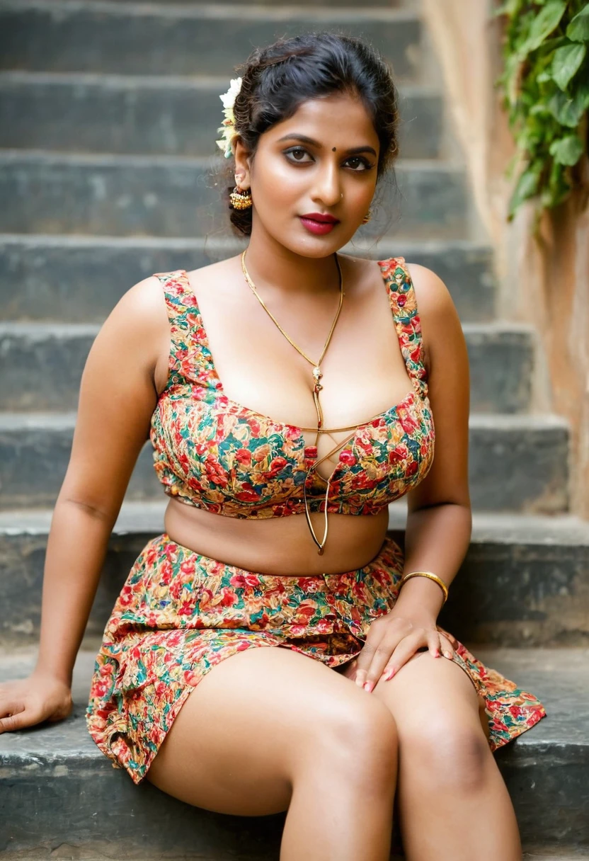 (((kerala village girl ))), (((half Body))),   (((fair skin))), (((38 years old))), (((busty cleavage))), (((nude busty open shirt))), (((show thick curvy thigh))), ((( legs wide open))), (( sat on old buiding stair)), (((depth of field))), (((nipple pop up))), (((bewitching, alluring, fascinating, beguiling. bindi, kerala pottu,  full of excitement, adventure, and unusual))), ((( glamorous))), ((( fascinatingly attractive))), photorealistic,photo, realism, Getty Images, RAW candid cinema, 16mm, colour graded portra 400 film, remarkable colour, ultra realistic, textured skin, remarkable detailed pupils, realistic dull skin noise, visible skin detail, skin fuzz, dry skin, shot with cinematic,light leaks, RAW Image, DOF, depth of field,bokeh,mylora