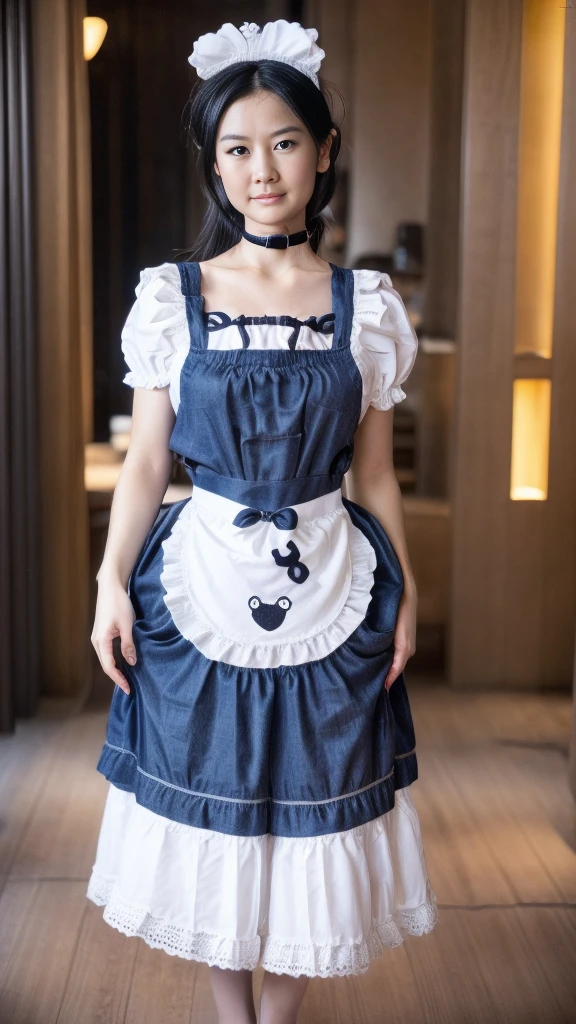 ((best quality: 1.4)), (An unrivaled masterpiece), (Ultra HD), (Ultra-realistic 8k CG), (half body image ), (Awesome details), (maid ), (งานศิลปะของ Jean-Baptiste Monge), highly detailed maid clothes, half_apron , Stunning beauty, I have very detailed hair., Very detailed hairstyle, movies, be happy , in the old bungalow, Candlelight, Use backlighting to add depth to your images., Anisotropic filtration, depth of field, Maximum clarity and clarity, , 8 very small, Bold:0.8 , perfect anatomical structure, Symmetry and equilibrium, beautiful color gradient, clear focus, golden ratio, Center image, beautiful elements