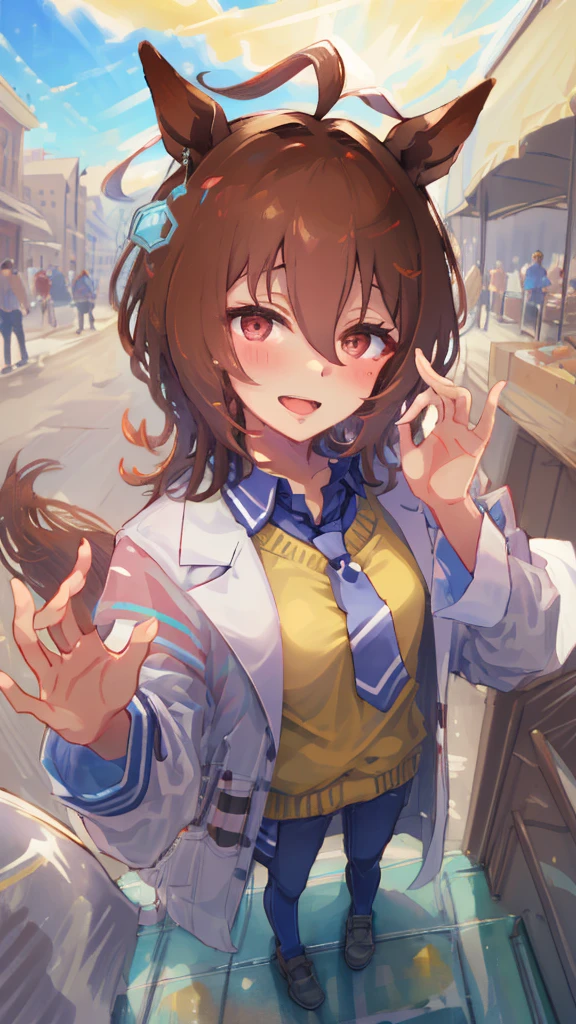 high quality, 8k, seduction of fellatio, (temptation by hand), hand in front of face, pov, strong eyes, side view, profile,
(from over:1.3), open mouth, long tongue, in town toilet, in town,
agnes tachyon \(umamusume\)
, zettairyouiki, blush, lab coat, stocking, sweater,
gigantic breasts
, 0pen,
fellatio_gesture,
FellatioGesture,
, seductive smile, (looking at viewer:1.4),