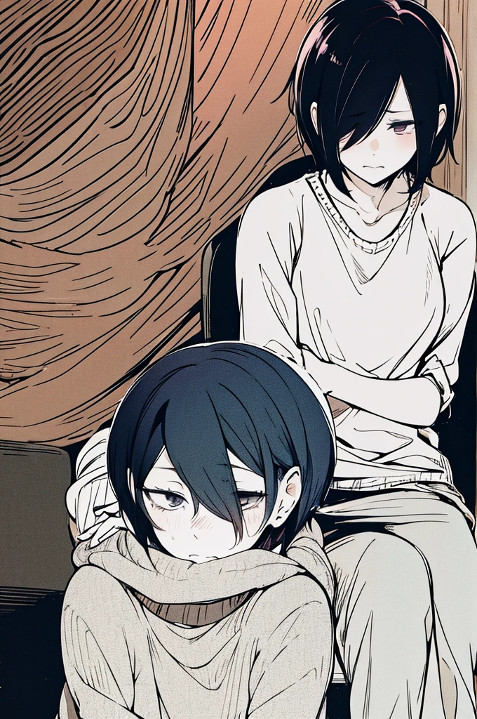 Kirishima Touka, embarrassed, looks away