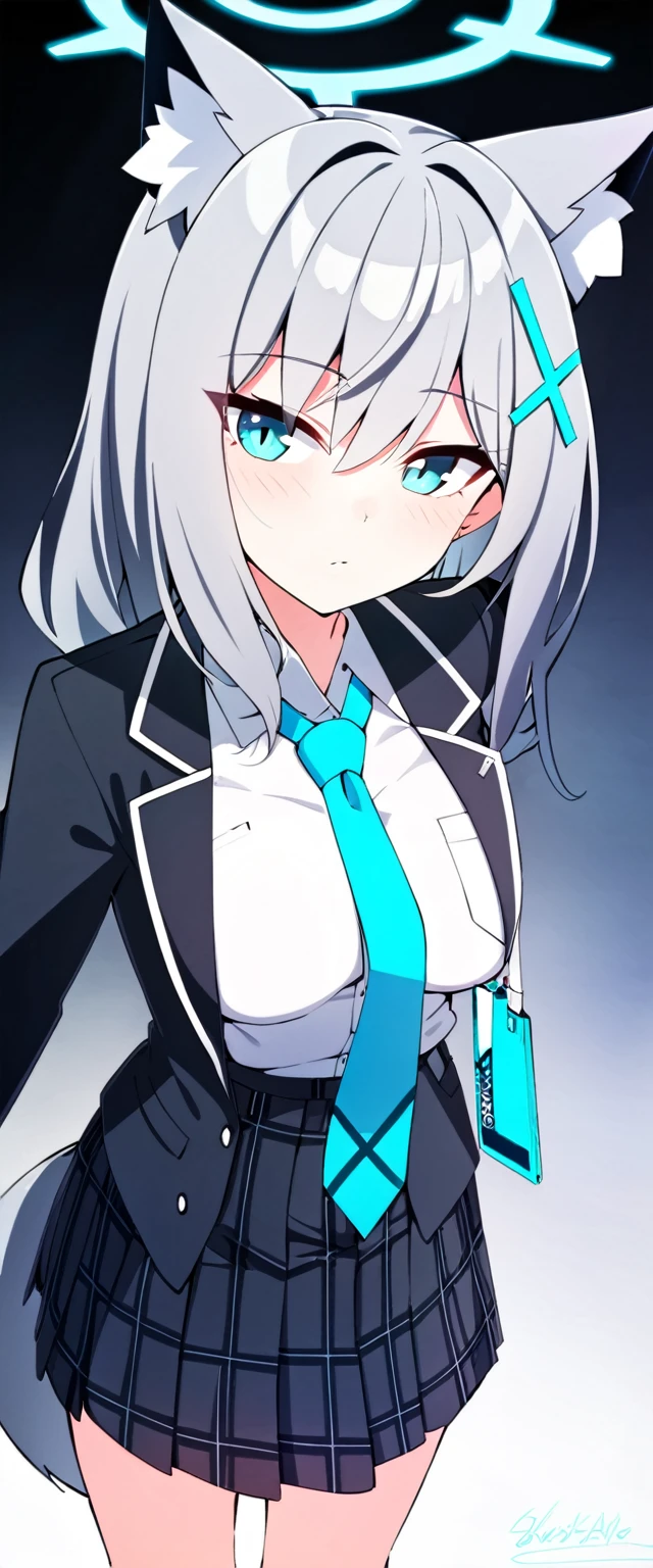 one girl, fox years, Shiroko, Blue Archive, necktie