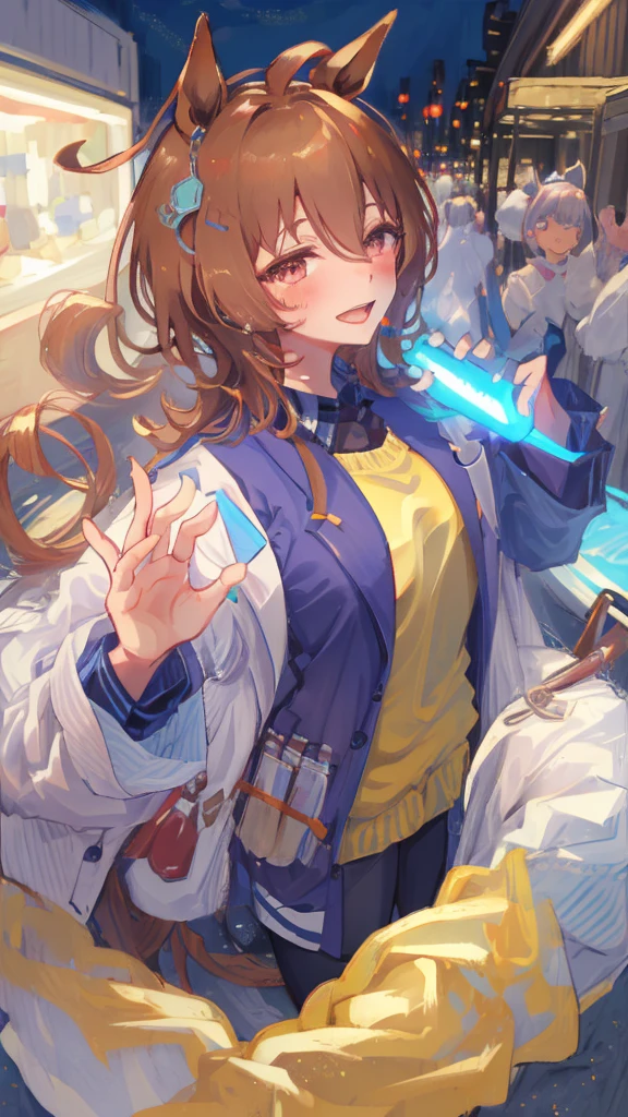 high quality, 8k, seduction of fellatio, (temptation by hand), hand in front of face, pov, strong eyes, side view, profile,
(from over:1.3), open mouth widely, long tongue, in town, night,
agnes tachyon \(umamusume\)
, zettairyouiki, blush, lab coat, stocking, sweater,
gigantic breasts
, 0pen,
fellatio_gesture,
FellatioGesture,
, seductive smile, (looking at viewer:1.4),