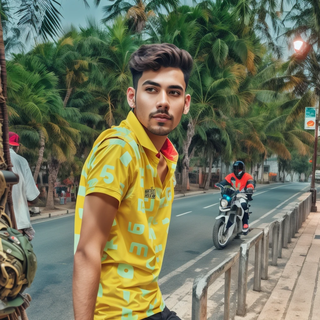 Change background cyberpunk handsome boy , realistic face 8k . Ultra realistic