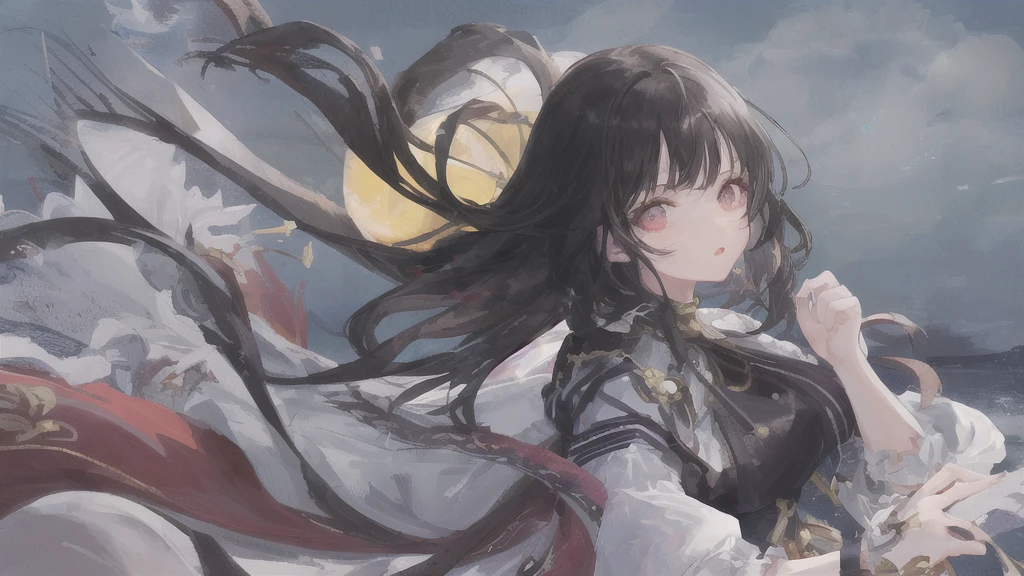 Highest quality,One girl, alone, Detailed face, Face Focus,Black Hair、Dancing、Night Scenery