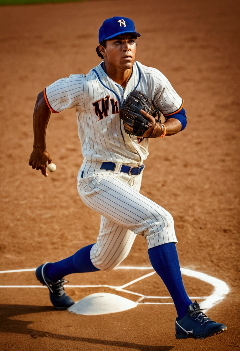 (Baseball Player), athlete dynamic pose, perfect capture of sports moments, delicate texture, vivid colors, vibrant energy, perfect lighting, full body, award-winning, cinematic still, emotional, vignette, dynamic, vivid, (masterpiece, best quality, Professional, perfect composition, very aesthetic, absurdres, ultra-detailed, intricate details:1.3)