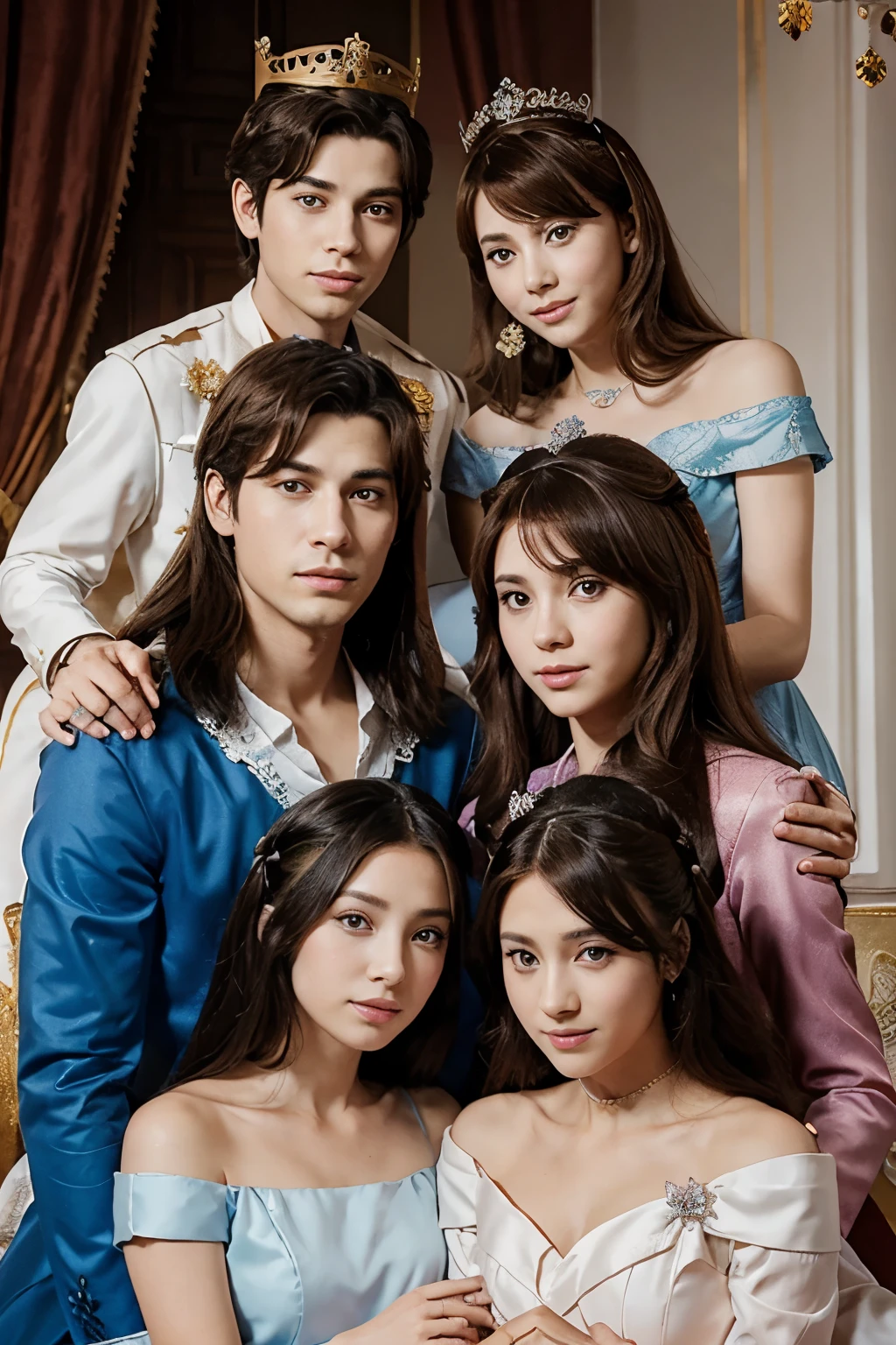 A family of royals animated anime with crowns