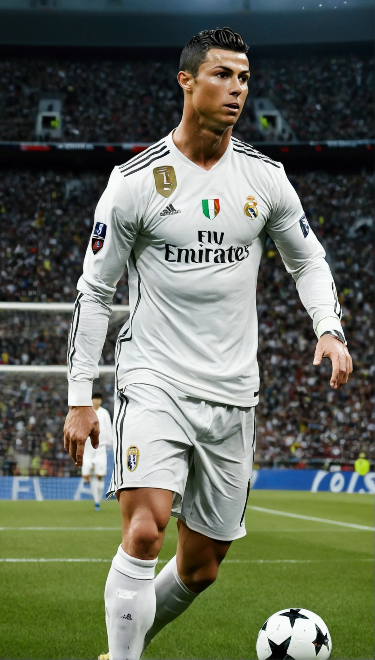 Cristiano Ronaldo , anime style , football player , (( Image without abnormalities )) , Standard Scenario , best quality , best resolution , Masterpiece,