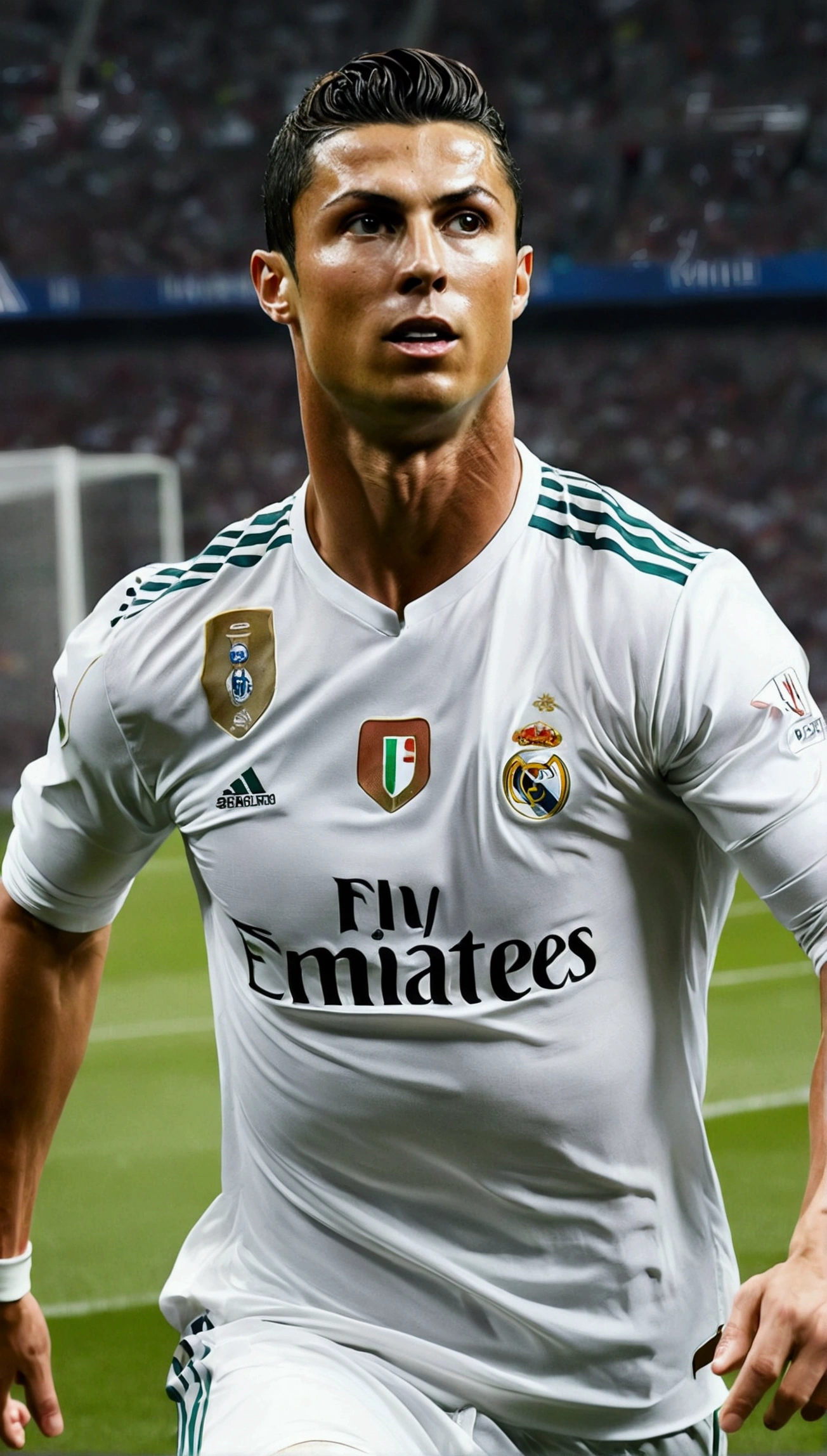 Cristiano Ronaldo , anime style , football player , (( Image without abnormalities )) , Standard Scenario , best quality , best resolution , Masterpiece,