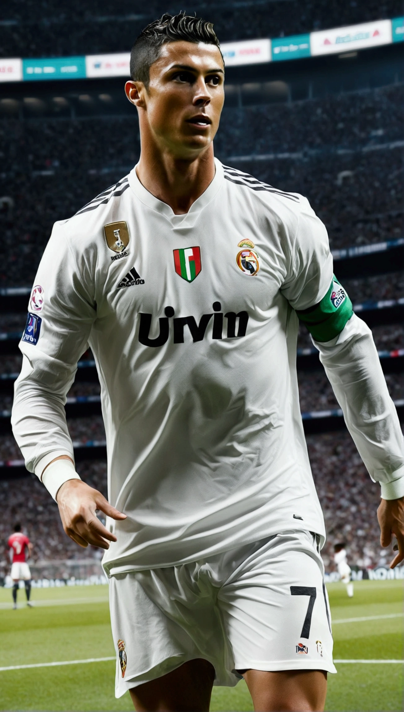 Cristiano Ronaldo , anime style , football player , (( Image without abnormalities )) , Standard Scenario , best quality , best resolution , Masterpiece,