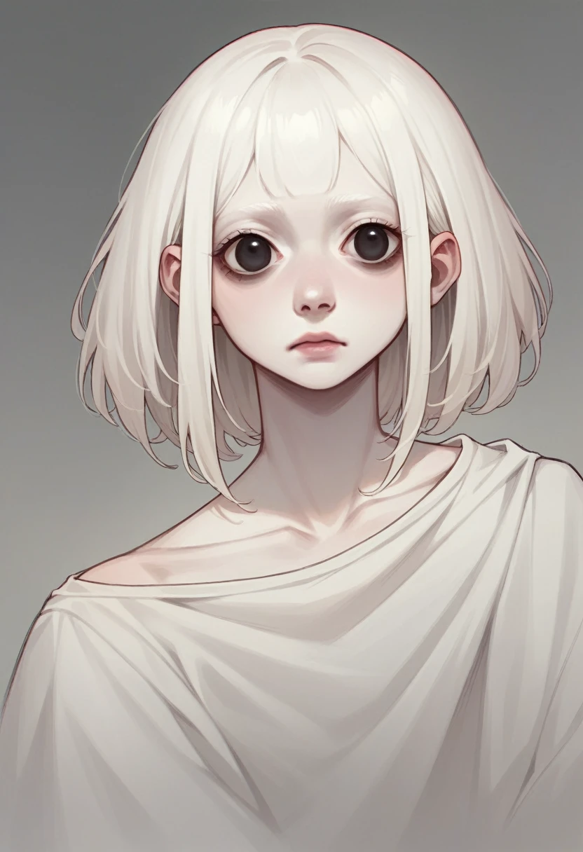  albino with completely black eyes