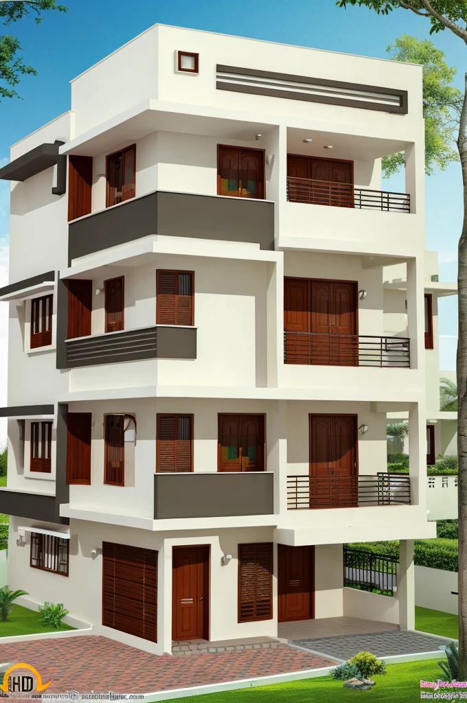 House Plans of 2bhk with 1370 sq ft with car parking