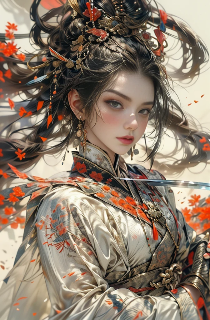 Beautiful demon painting, Demon woman with a sword, Beautiful woman holding a sword, A strong female warrior, female swordsman, Female Bodyguard, Beautiful black-haired demon, Beautiful red kimono, Assault stance, Female Yakuza, Stylish female samurai, Master Swordsman, Fighting Pose, Very sharp beauty, pretty much beautiful face, Sharp eyes with slit length, Very delicate and beautiful eyes, Captivating woman, Very stylish woman, Five fingered hand, Battle-crazed demon woman, Queen of Asura, Full Body Tattoo, wide, Rashomon, Jan J, Written by Ku Lei Lei, Detailed art of a female swordsman, By Fong Zhu, Li Song, Beautiful character drawings, by Li Zai, Chengwei Pan at Art Station, Inspired by Chung Fenghua, By Liang Kai, g lillian art style, Chen Yifei, Female painting, Vivid and colorful paintings, Gorgeous and luxurious, Gweitz masterpiece, Gweitz, artwork in the style of Gweitz, Gweitz on pixiv artstation, Japanese Goddess, Gweitz on artstation pixiv, Organic seductive, takato yamamoto aesthetic, tumbler, Chen Yifeiに影響を与えた作品, Works that influenced Francesco Hayes, Inspired by Hendrik Terbruggen, Jean＝Works that influenced Auguste Dominique Ingres, Works that influenced Liu Jun, Jean＝Works that influenced Auguste Dominique Ingres, artwork in the style of Switzerland, by Jan J, Switzerland, Beautiful Art UHD 4K, Detailed painting 4k, Beautiful digital art, Beautiful artwork illustration, Switzerland masterpiece, By Chen Yanjun, Lee Song, Highest quality, The perfect angle, Perfect composition, Best Shot, Official Art, Cinematic Light, Figurative art, Beautiful and expressive paintings, Beautiful artwork illustration, Extremely delicate and detailed painting style, Beautiful and subtle effects, Elegant and beautiful painting art, The pinnacle of painting beauty, Perfect light, Perfect composition, The perfect angle, Perfect subject, Best Shot, Female Solo, Sharp contours