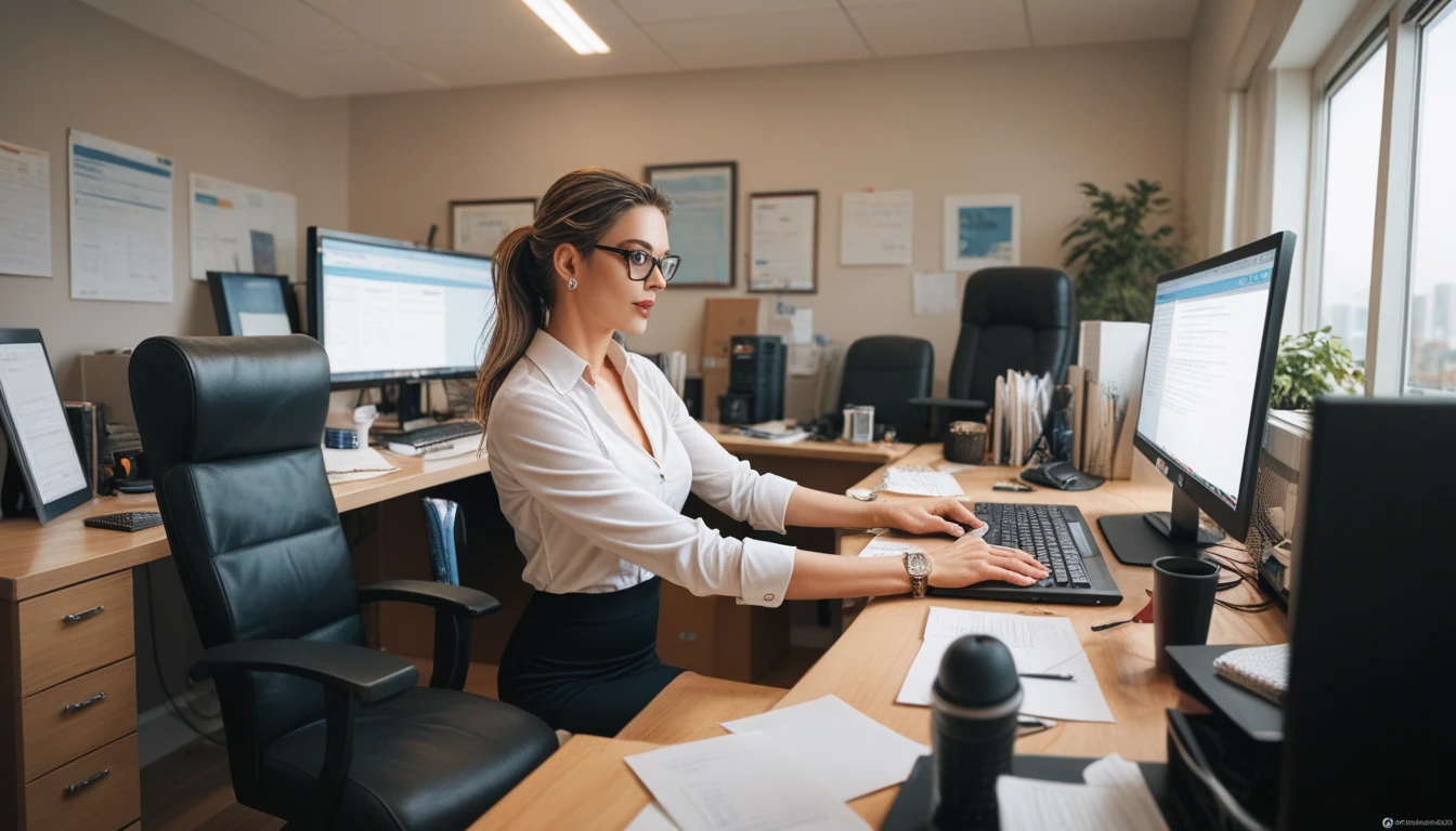 Visual: A person in a modern office, working on your computer. The camera zooms in slowly.