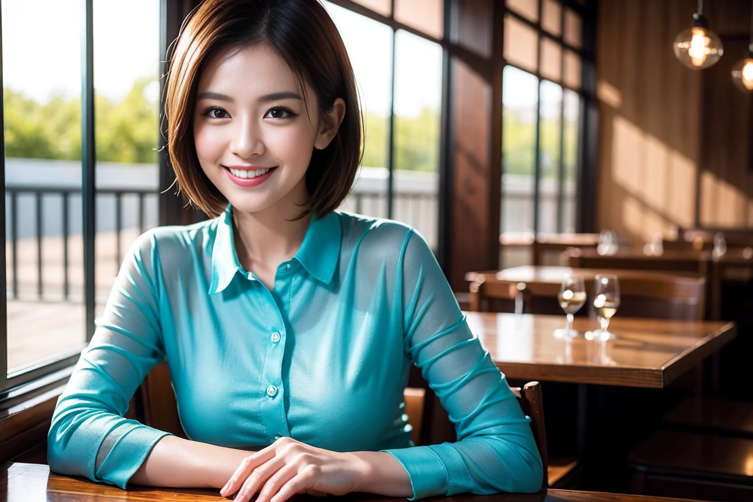 ((Highest quality、8K、masterpiece:1.3))、Shortcuts、cute、slimカップル、modelカップル、actress男優、(Realistic, Intricate details:1.2), full-course dinner、Wine Party、Amazing view of the sunset sky and clouds、A bright smile、short hair,Bright Face、45 years old), 42 years old, red wine 、Appetizers、Italian food、Wine bottle、Champagne、sparkling wine、Two beauties、Brown Hair、Shortcuts、Long sleeve shirt、dress、Beautiful woman 1, (slimな顔), (The body is slim), (Brown Hair), (Shortcuts), cheeks turn a little red,Attractive beauty、restaurant, In a prominent place (From the waist up) Nova Frog Style, actress, model, Upper Body, White wine, slim, wine glass, 中央に置かれたwine glass, smile, (smile: 1.15), Beautiful fine grain, Depth f/2,saturation, High Contrast, Strong light and shadow,Moist Body:1.5、3D texture、Delicate eyes、Brown Hair、The hair is very shiny、
