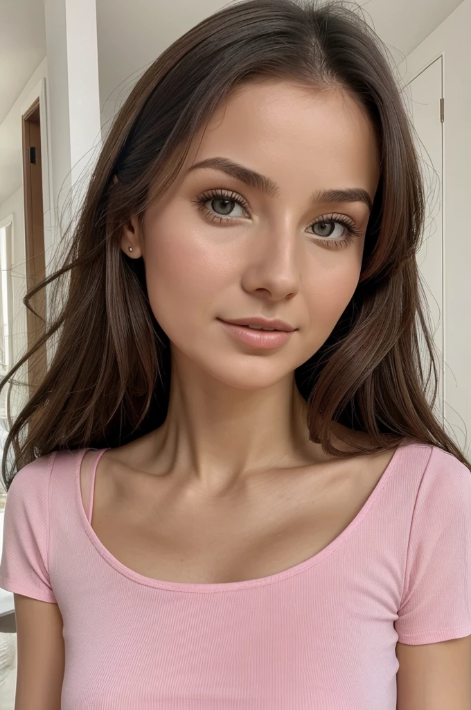(Lidiia Filippova:1.2), (Keilih Stafford:0.9), (Felicity Fey:0.5), a pretty young woman, in small pink top