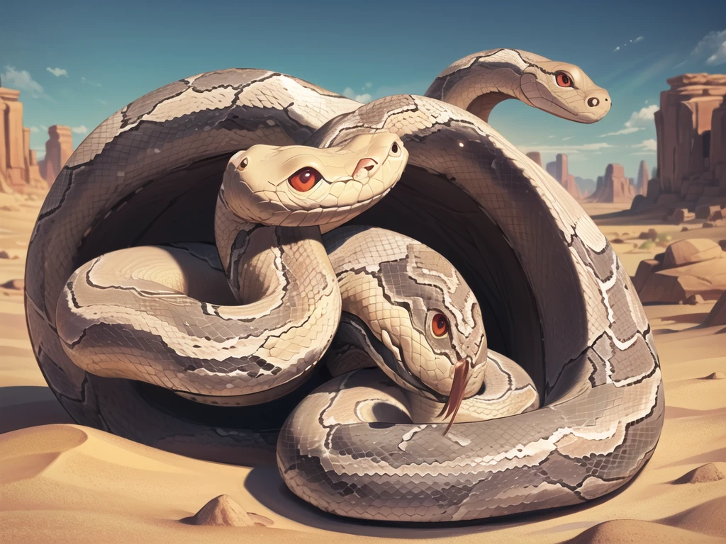 (Snake:1.6),
(In the desert:1.2),(full_shot:1.6),(In the cave:1.2),