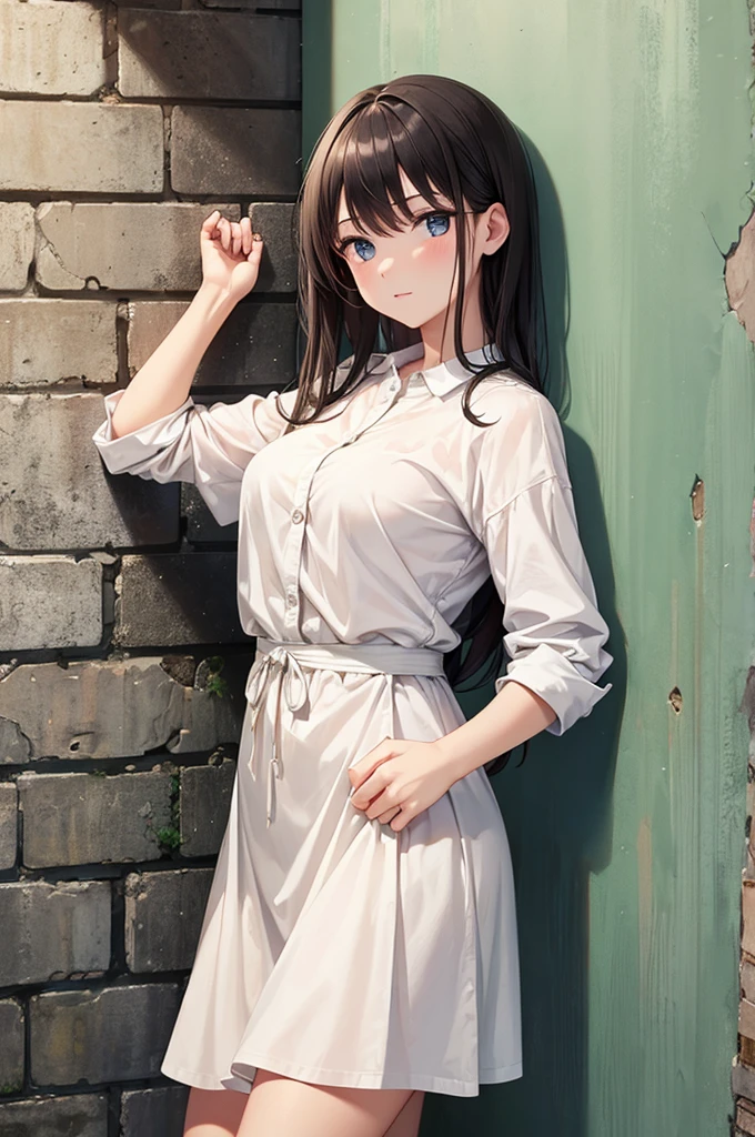 (masterpiece:1.1), (Highest quality:1.1), One girl, Lock, Against the wall, prison,