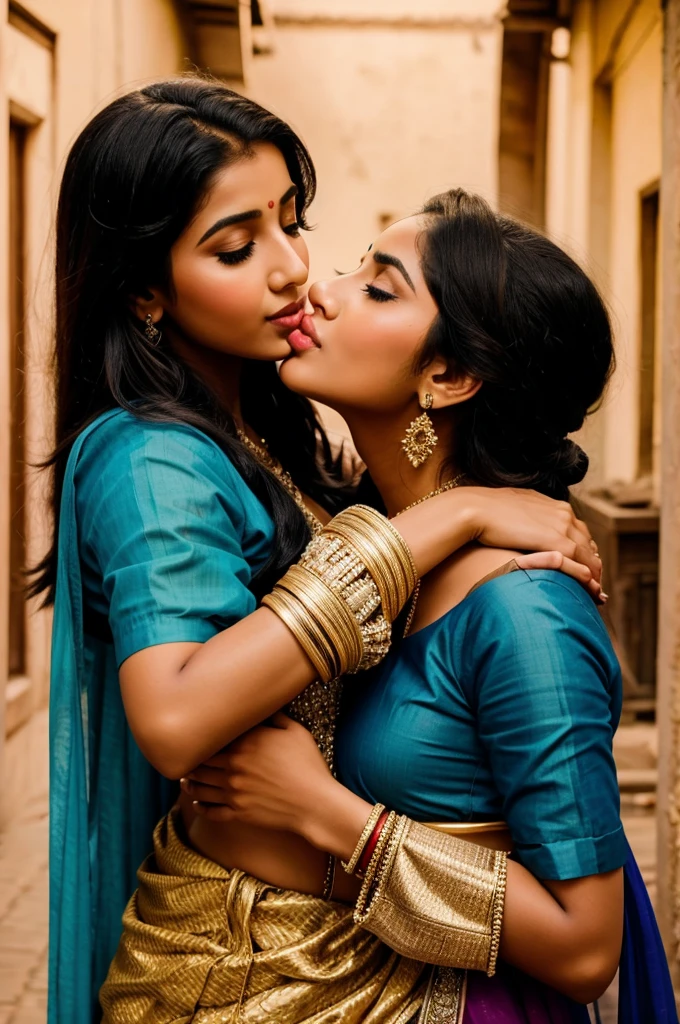 A desi girl smooching boy