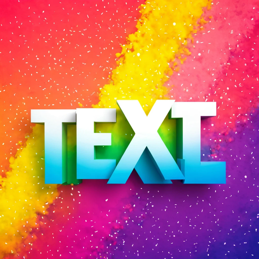 JULY text on large colorful background