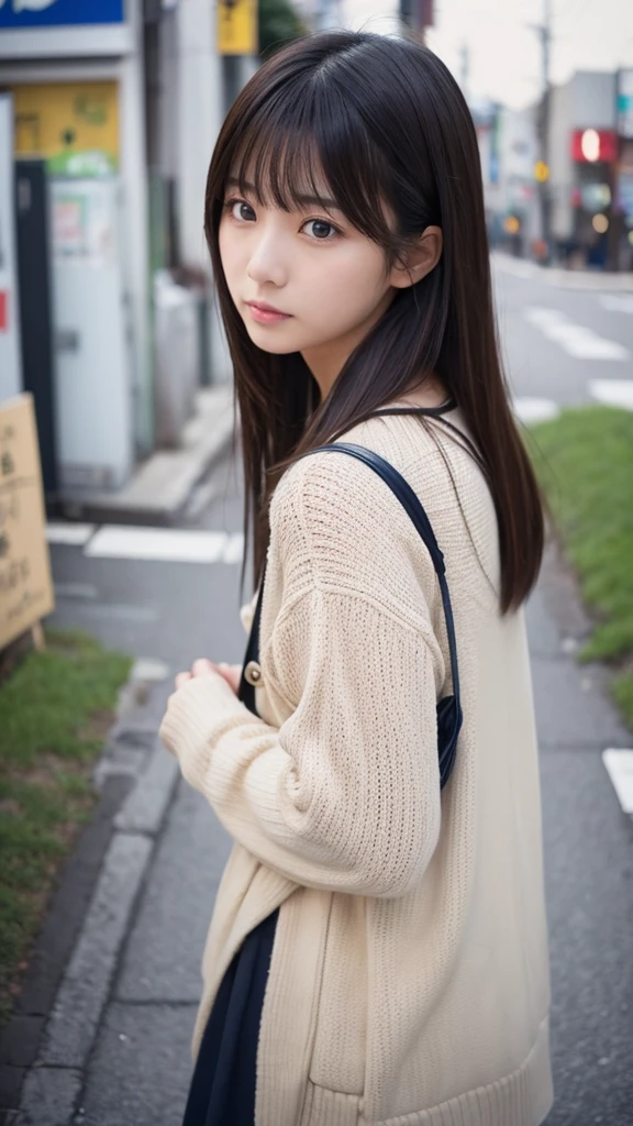 Natural image quality,Standing facing forward, (((looking at the camera))),１People Girls,Japanese,20-year-old,Beauty,sad,anxiety,anger,despair,disappointment,Puzzled