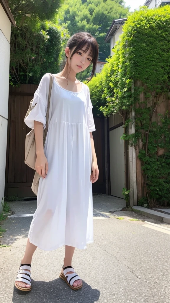 Natural image quality,Standing facing forward, (((looking at the camera))),１People Girls,Japanese,20-year-old,Beauty,sad,anxiety,anger,despair,disappointment,Puzzled,Summer clothes