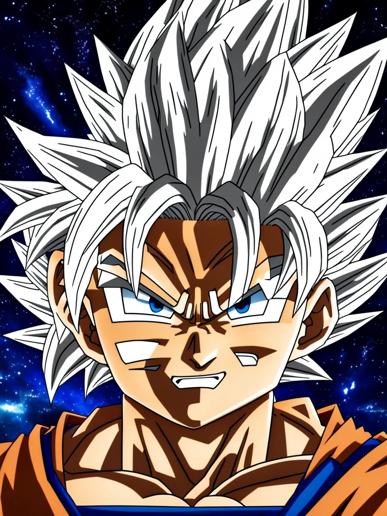 Goku anime face from dragon Ball super only outline