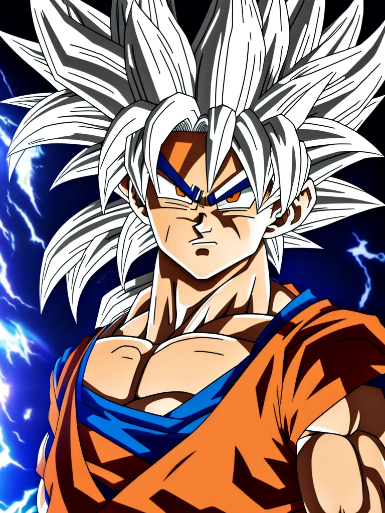 Goku anime face from dragon Ball super only outline
